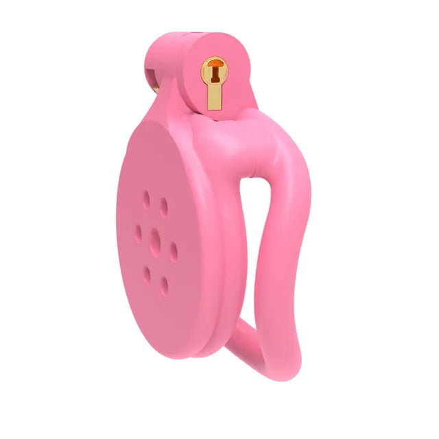 Pink Flat Gatling Chastity Cage