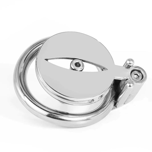 Flat Metal Chastity Cage With Urethral