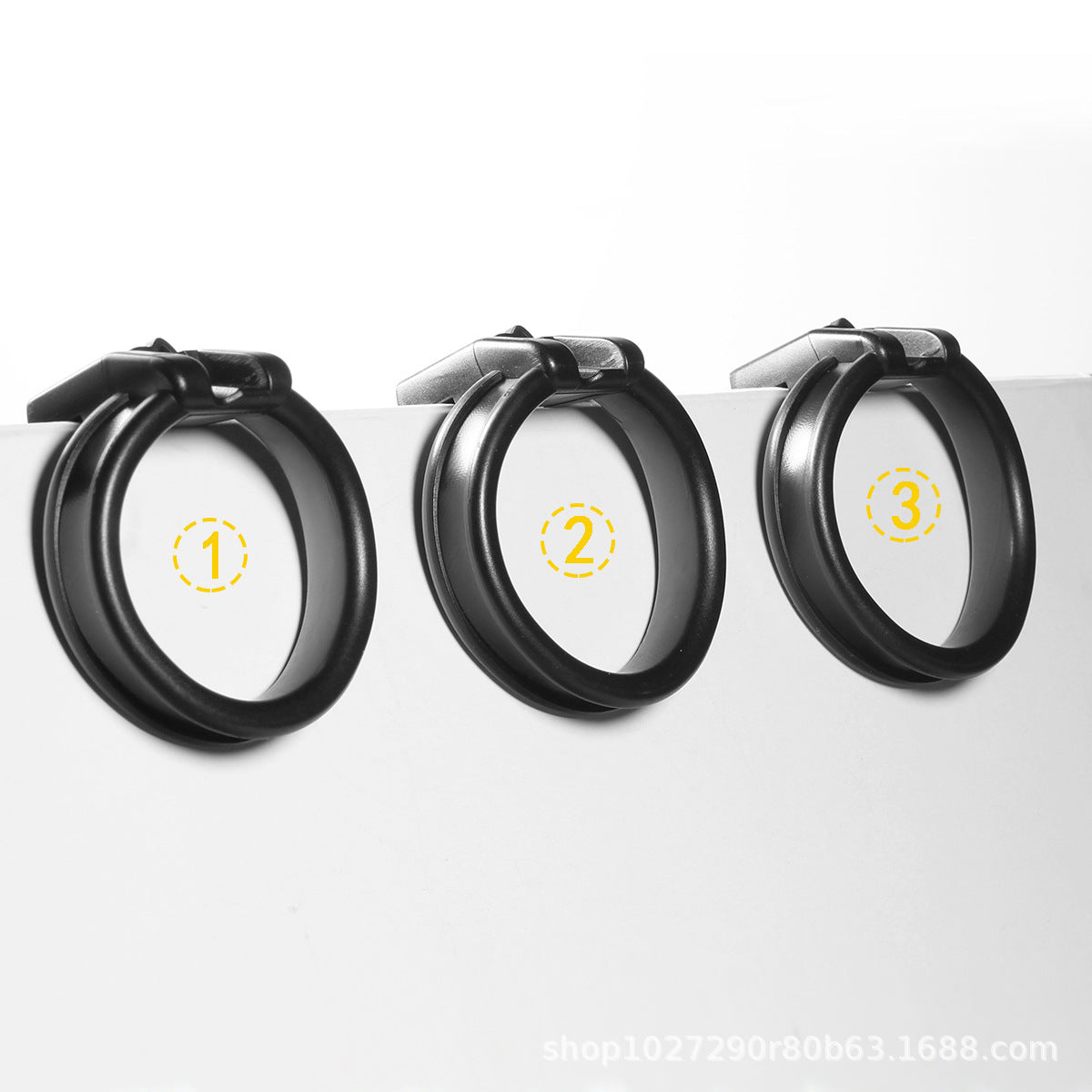 Dual-key ABS Chastity Cage Set with 3 Rings