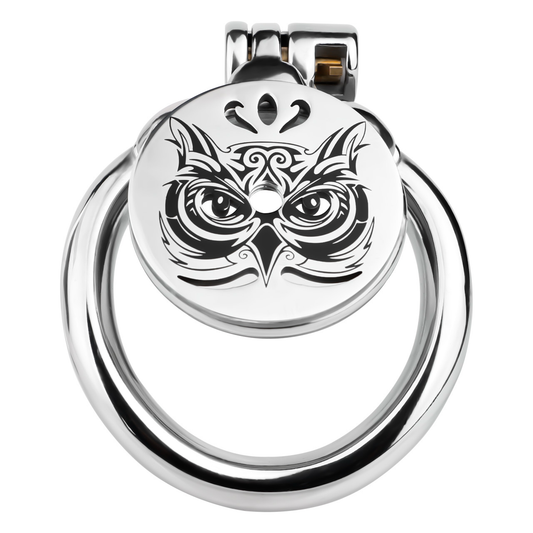 Owl Flat Chastity Cage With Catheter Tube