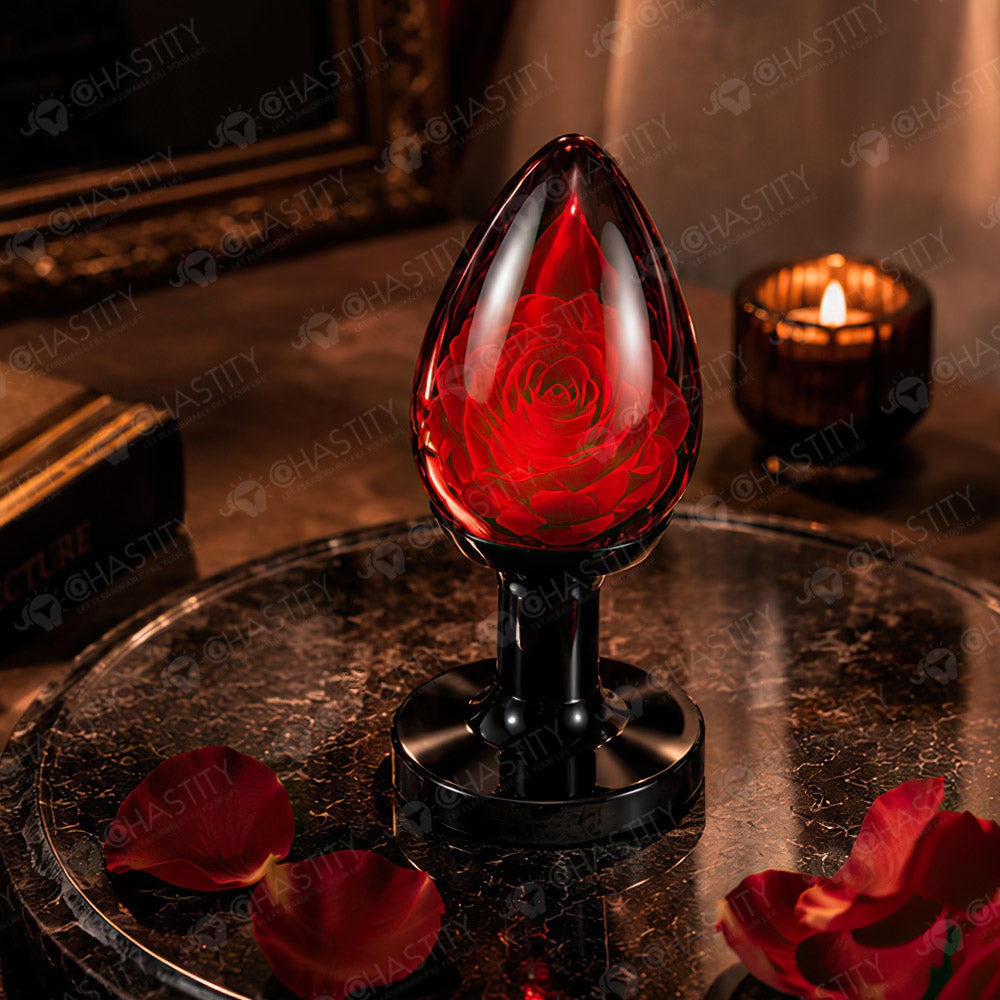 Transparent Rose Butt Plug