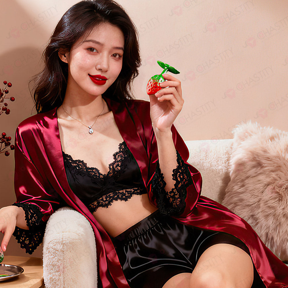 LOCKINK Strawberry Butt Plug With Gemstone