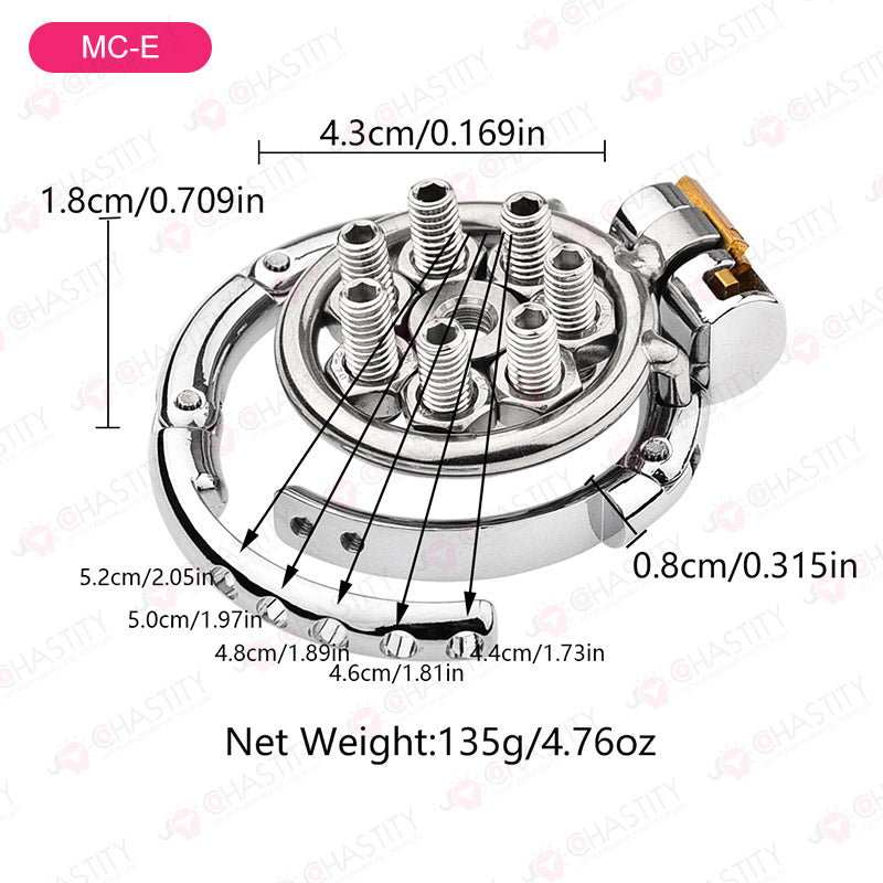 Tortured In Chastity - Spiked Series (Adjustable Hinged Ring)