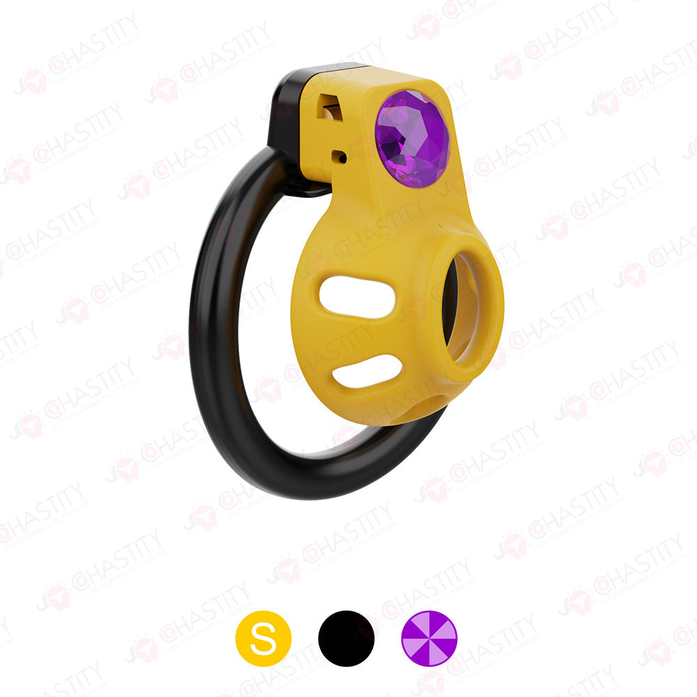 Yellow Chastity Cage With Power Stone
