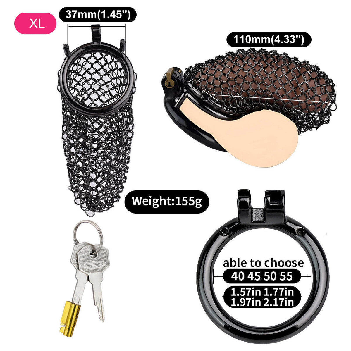 Soft Black Chastity Armor