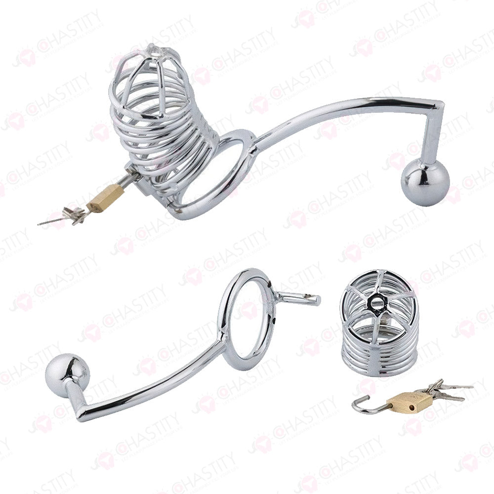 Chastity Cage With Anal Hook