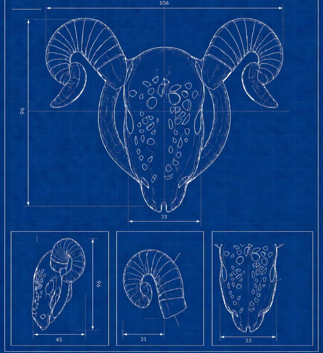 Detachable Horn Goat Chastity Cage