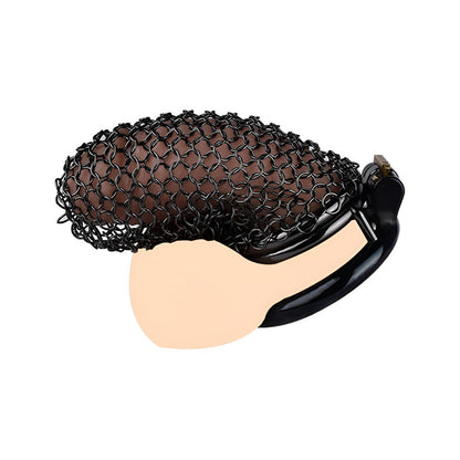 Black Soft Metal Mesh Chastity Cage - 110mm/4.33"