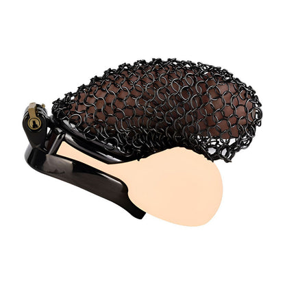 Black Soft Metal Mesh Chastity Cage - 110mm/4.33"