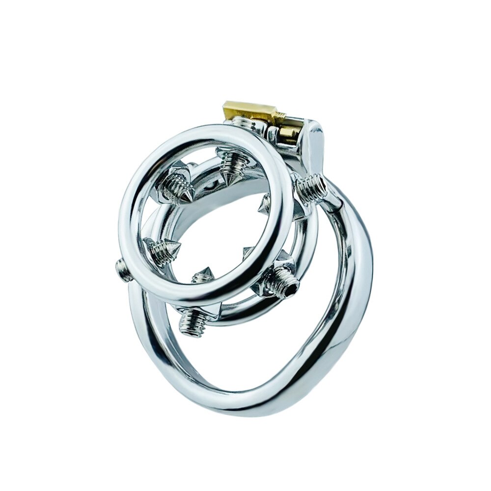 Flat Spiked Chastity Cage With Rivets