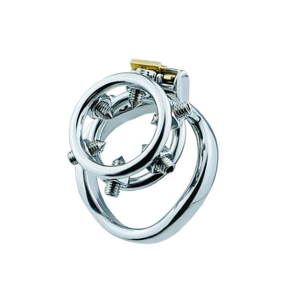 Flat Spiked Chastity Cage With Rivets