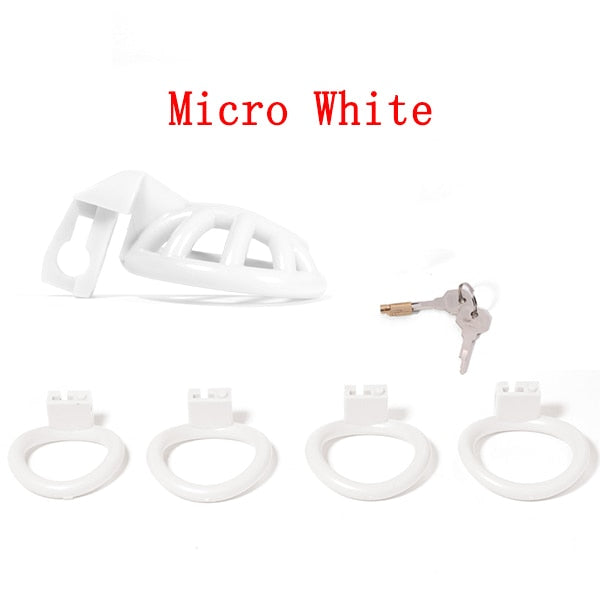 Negative Sissy Chastity Cage With 4 Base Ring