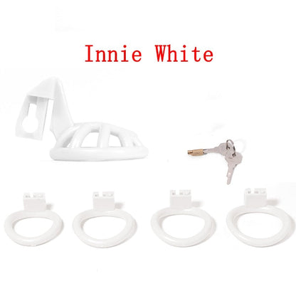 Negative Sissy Chastity Cage With 4 Base Ring