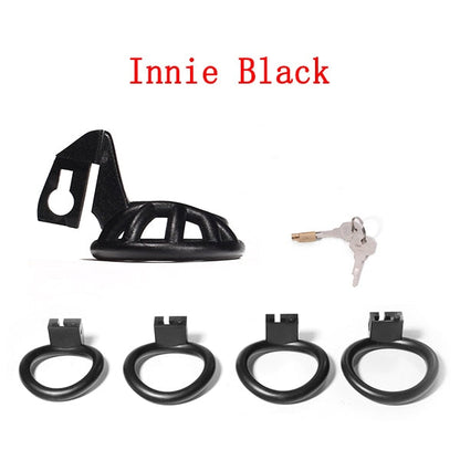 Negative Sissy Chastity Cage With 4 Base Ring