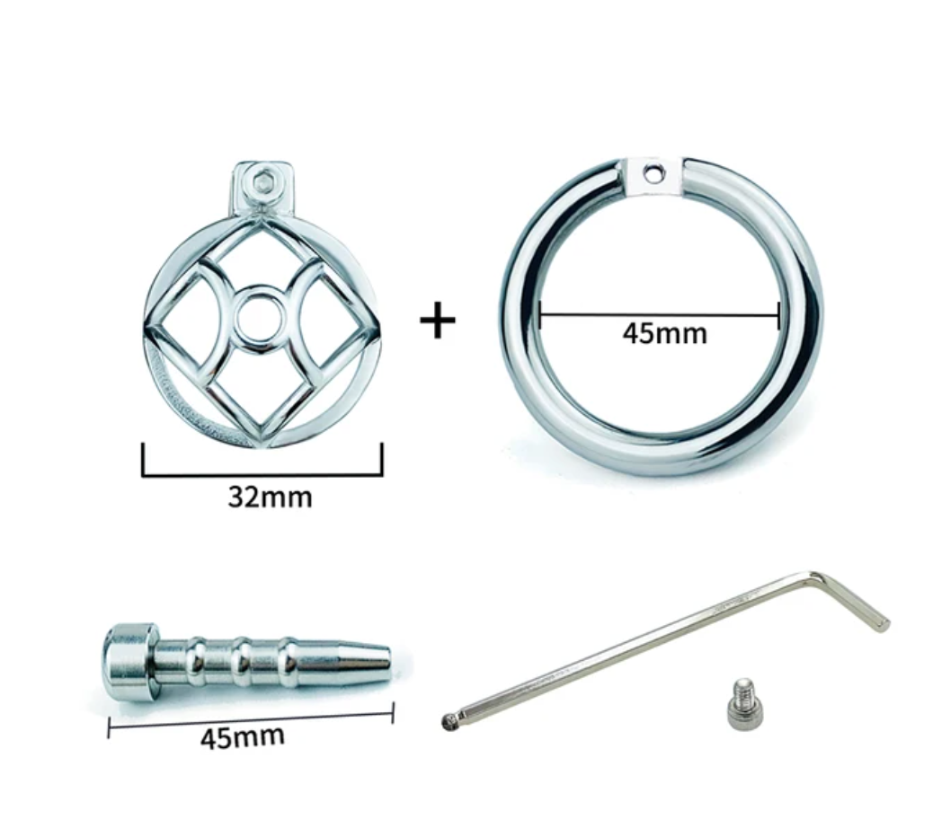 Small Chastity Cage with Removable Catheter