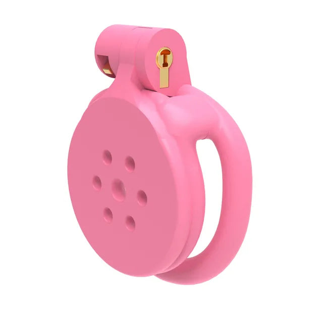 Pink Flat Gatling Chastity Cage