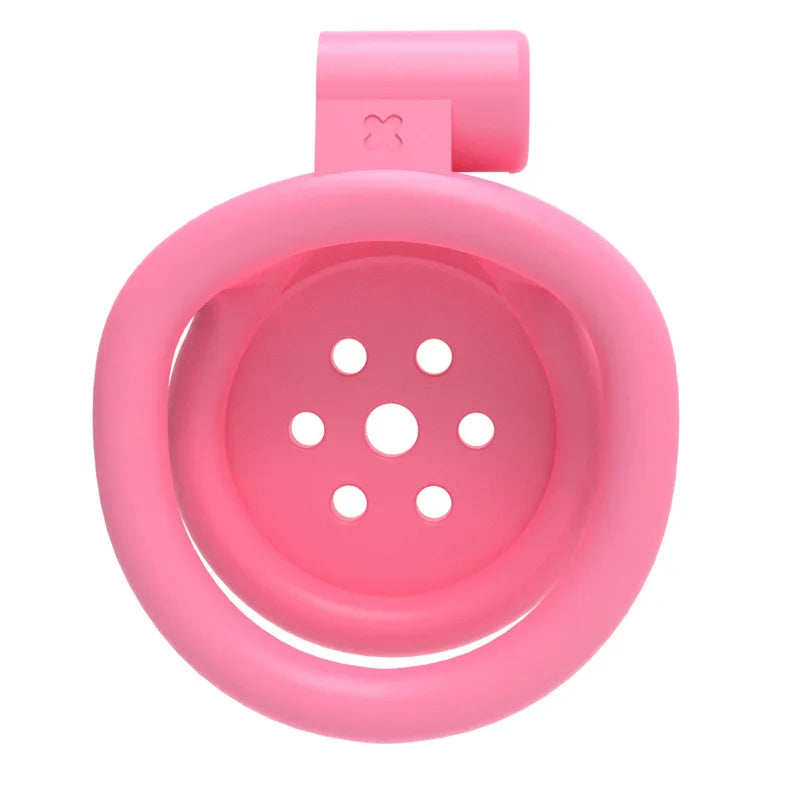 Pink Flat Gatling Chastity Cage