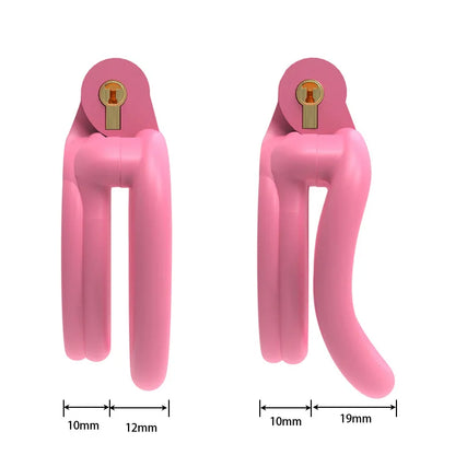 Pink Flat Gatling Chastity Cage
