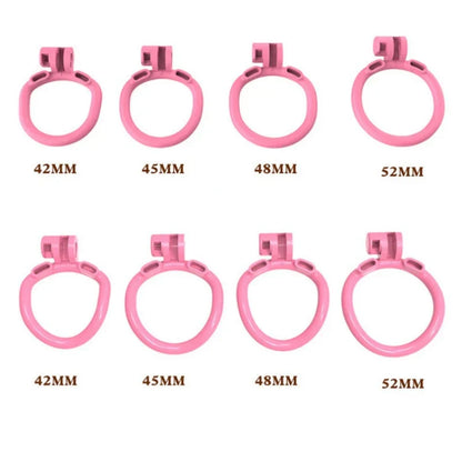 Pink Flat Gatling Chastity Cage