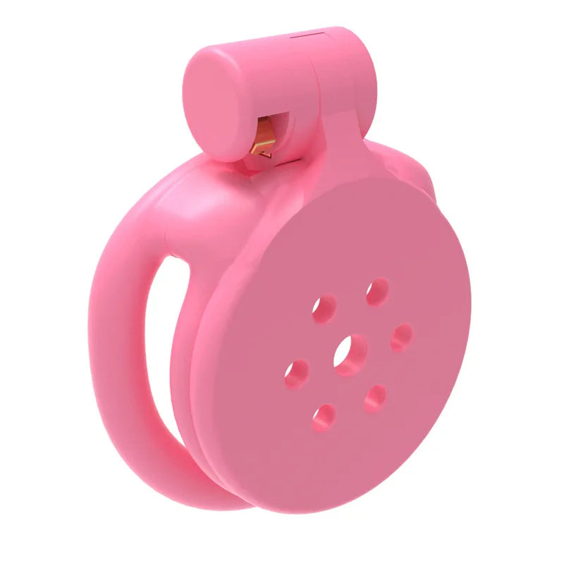 Pink Flat Gatling Chastity Cage
