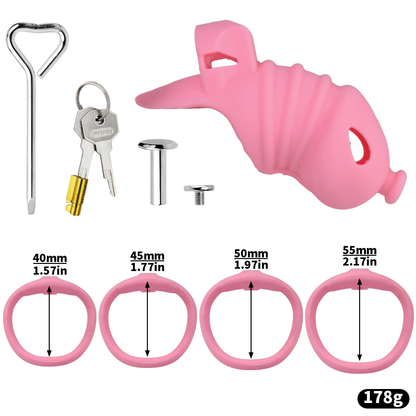 Flexible Silicone Chastity Cage – Complete Kit