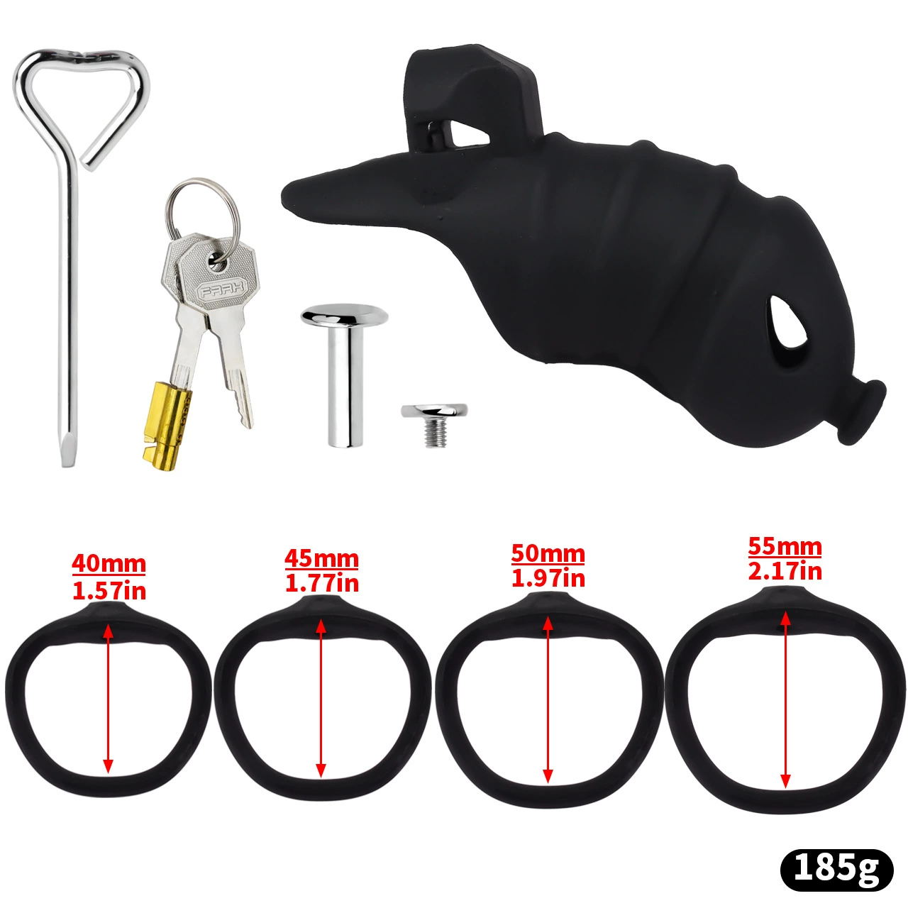 Flexible Silicone Chastity Cage – Complete Kit