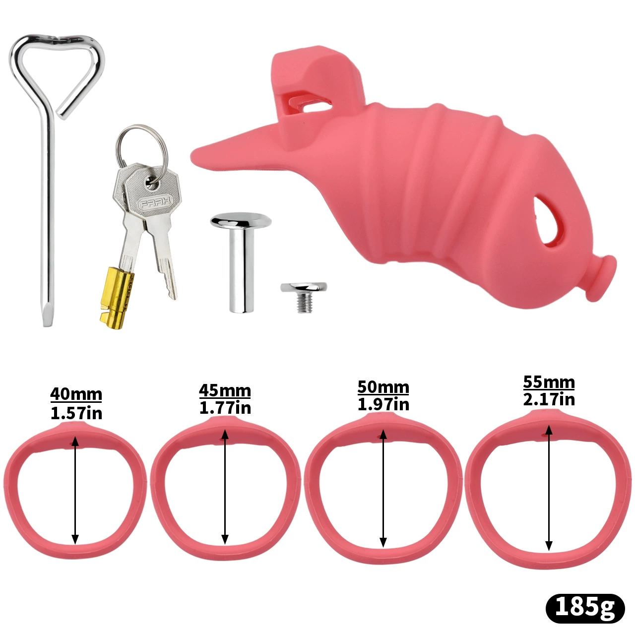 Flexible Silicone Chastity Cage – Complete Kit
