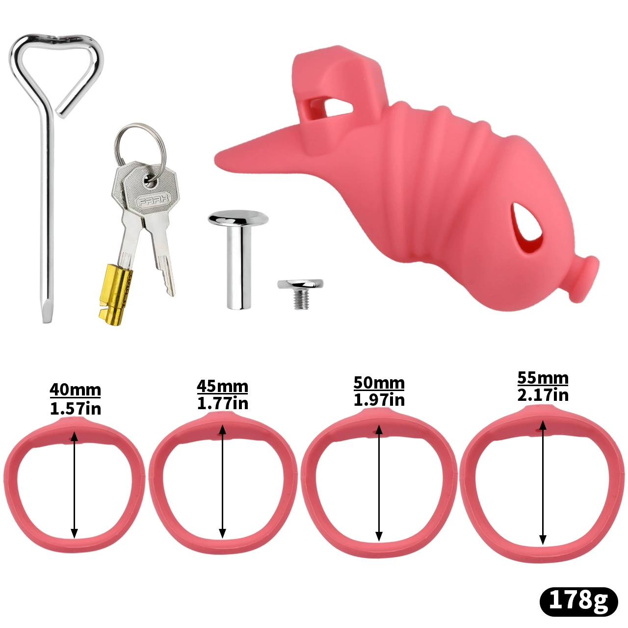 Flexible Silicone Chastity Cage – Complete Kit