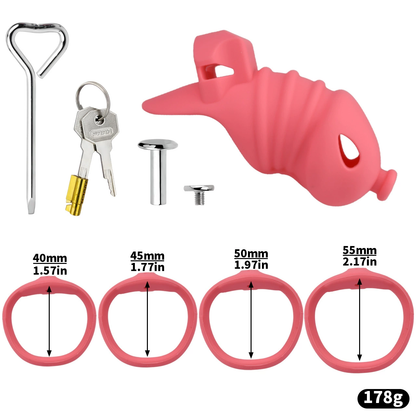 Flexible Silicone Chastity Cage – Complete Kit