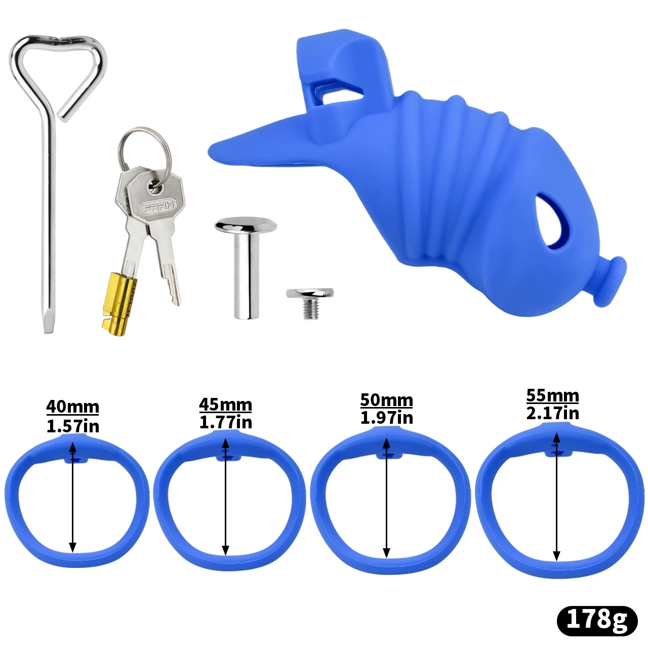 Flexible Silicone Chastity Cage – Complete Kit