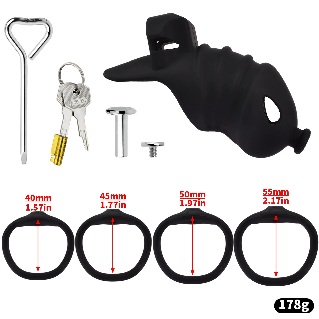 Flexible Silicone Chastity Cage – Complete Kit