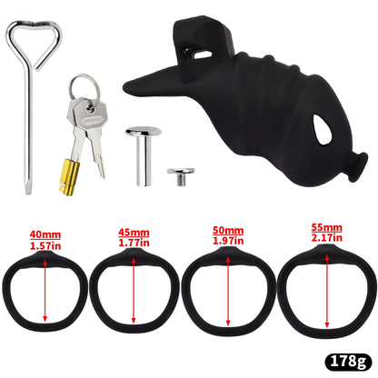 Flexible Silicone Chastity Cage – Complete Kit