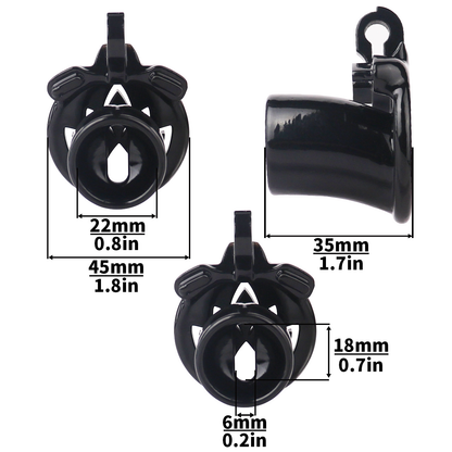 Inverted Micro Chastity Cage with Maple Leaf – Black, White, or Pink