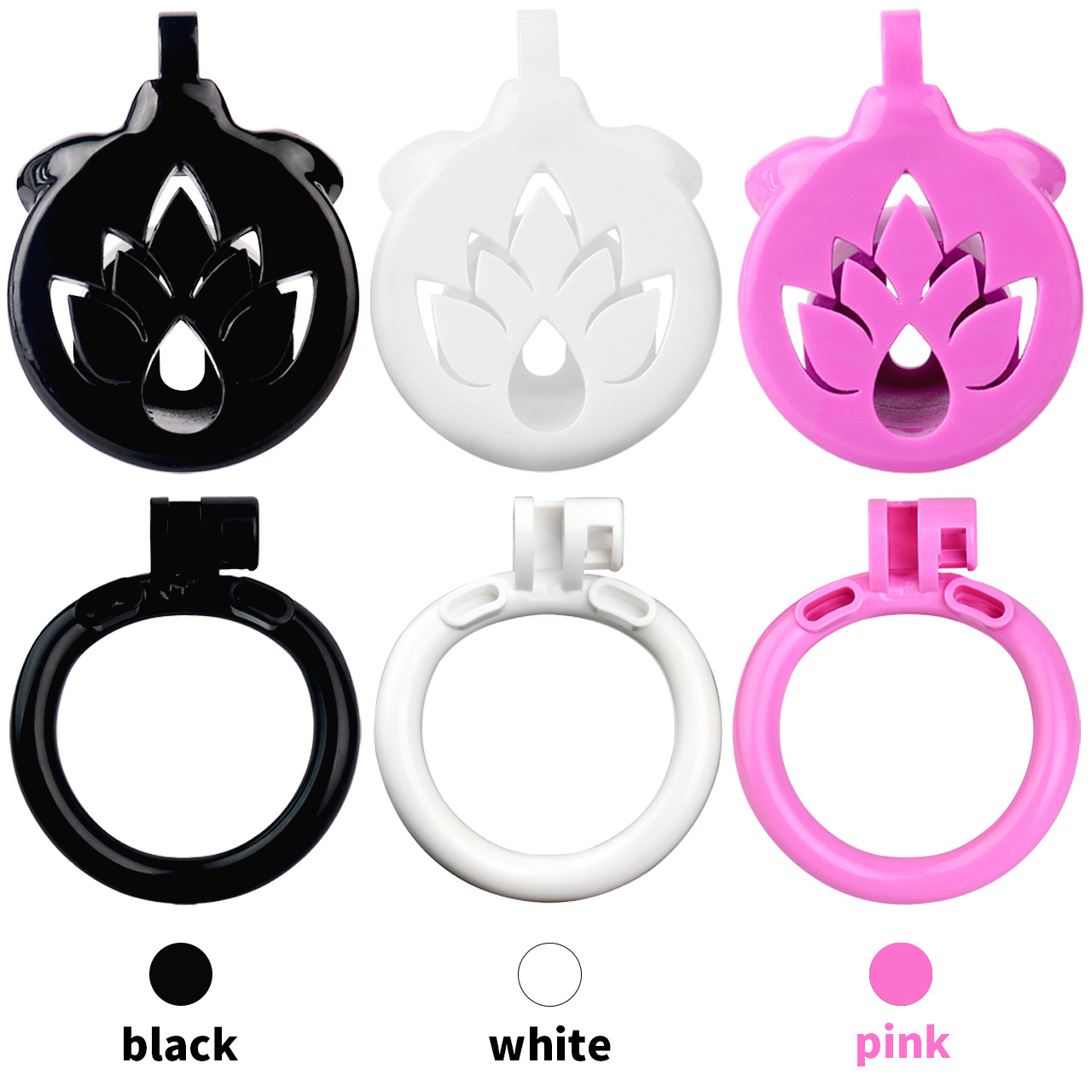 Inverted Micro Chastity Cage with Maple Leaf – Black, White, or Pink