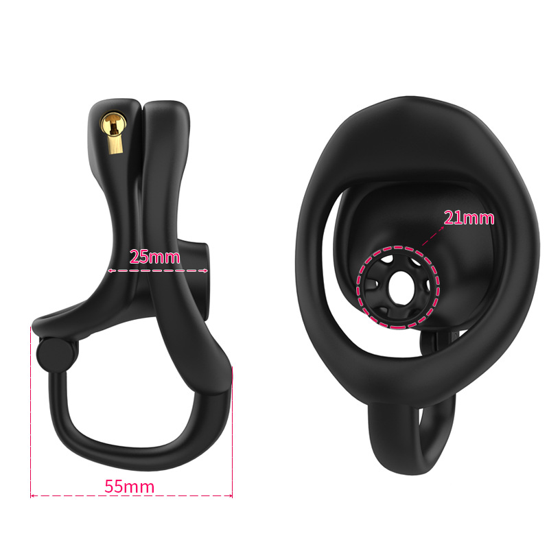 Resin Inverted Locking Cock Cage – Black/Pink