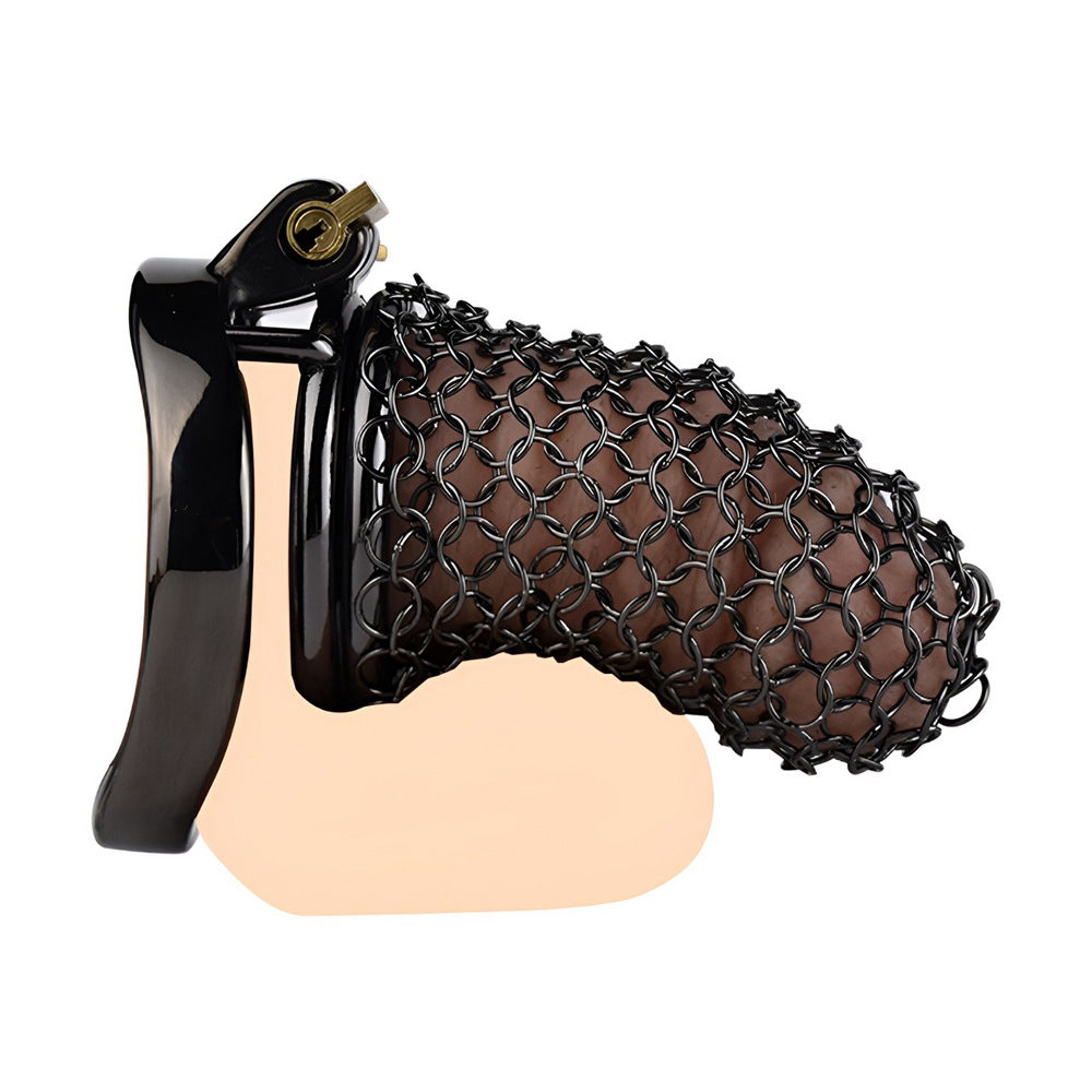 Black Soft Metal Mesh Chastity Cage - 70mm/2.76"