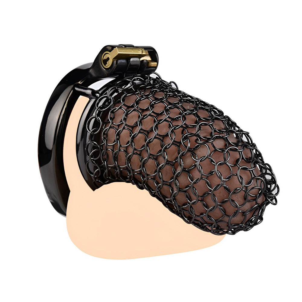 Black Soft Metal Mesh Chastity Cage - 70mm/2.76"