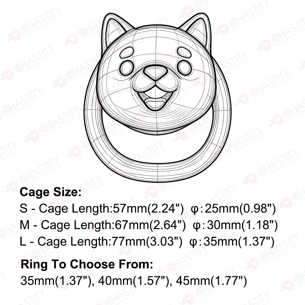 Anime Themed Shiba Charming Chastity Cage