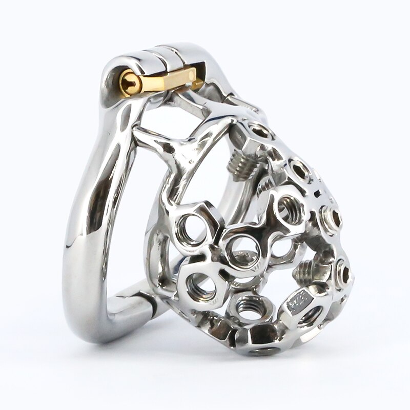 Spiked Chastity Cage For Men with Opening Ring