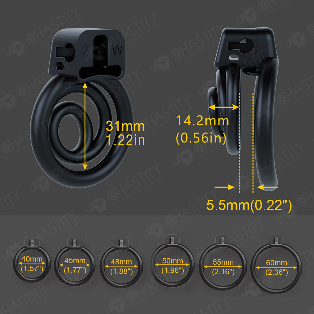 Black Whirlwind Spring Plastic Dick Cage