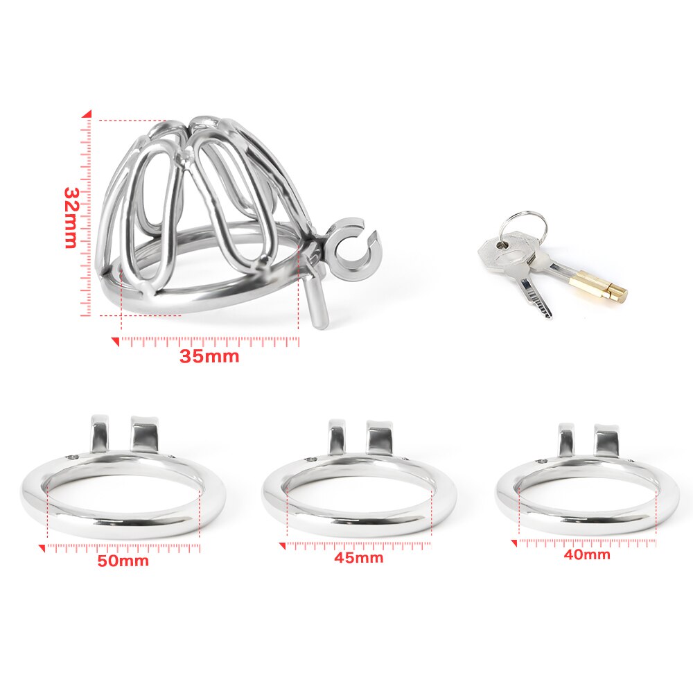 316 Stainless Steel Small Chastity Cage For Men