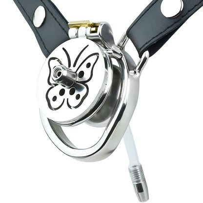 Butterfly Inverted Chastity Cage with Belt & Catheter