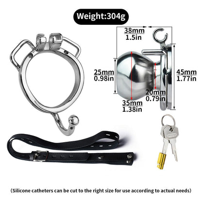 Butterfly Inverted Chastity Cage with Belt & Catheter