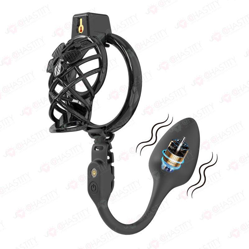 Chastity Cage Humiliation With Remote Controlled Butt Plug