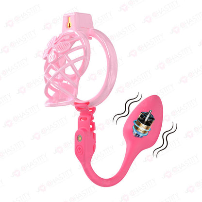 Chastity Cage Humiliation With Remote Controlled Butt Plug