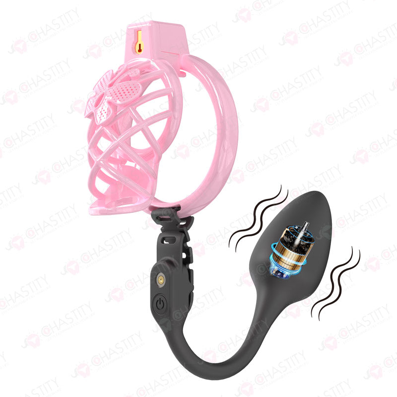 Chastity Cage Humiliation With Remote Controlled Butt Plug