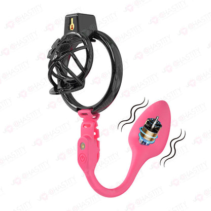 Chastity Cage Humiliation With Remote Controlled Butt Plug