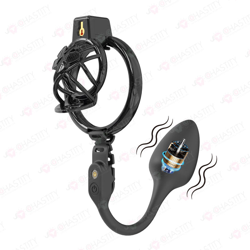 Chastity Cage Humiliation With Remote Controlled Butt Plug