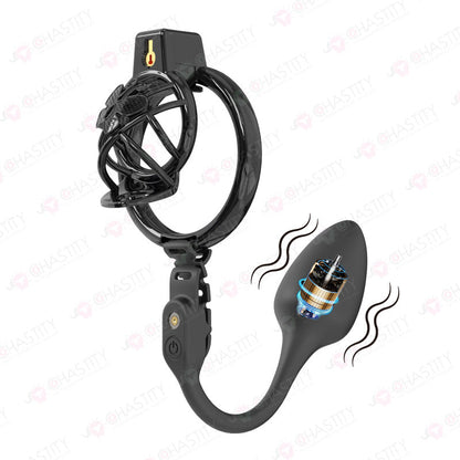 Chastity Cage Humiliation With Remote Controlled Butt Plug