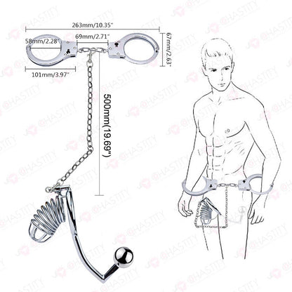 Chastity Cage With Handcuffs